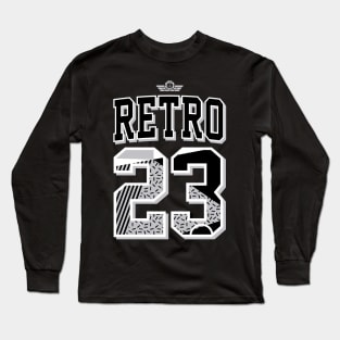 Retro Throwback Cement Grey Long Sleeve T-Shirt